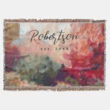 Colourful Custom Name Est. Year  Watercolor Nature