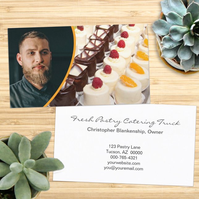 Colourful Custom Pastry Image Baker Photo Template Business Card (Creator Uploaded)
