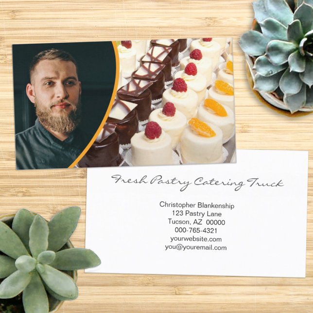 Colourful Custom Pastry Image Baker Photo Template Business Card (Creator Uploaded)