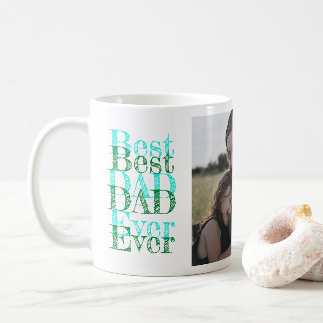 Colourful Custom Photo -Father's Day Two-Tone Coff Coffee Mug (With Donut)
