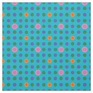 Colourful Custom Polka Dots Fish in the Sea Fabric