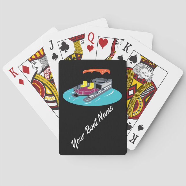 Colourful Custom Pontoon Boat Playing Cards (Back)