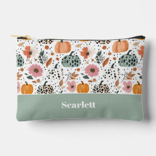 Colourful Custom Pumpkin Fall Pattern Accessory Pouch