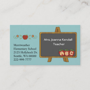 Colourful Custom Teacher's Business Card
