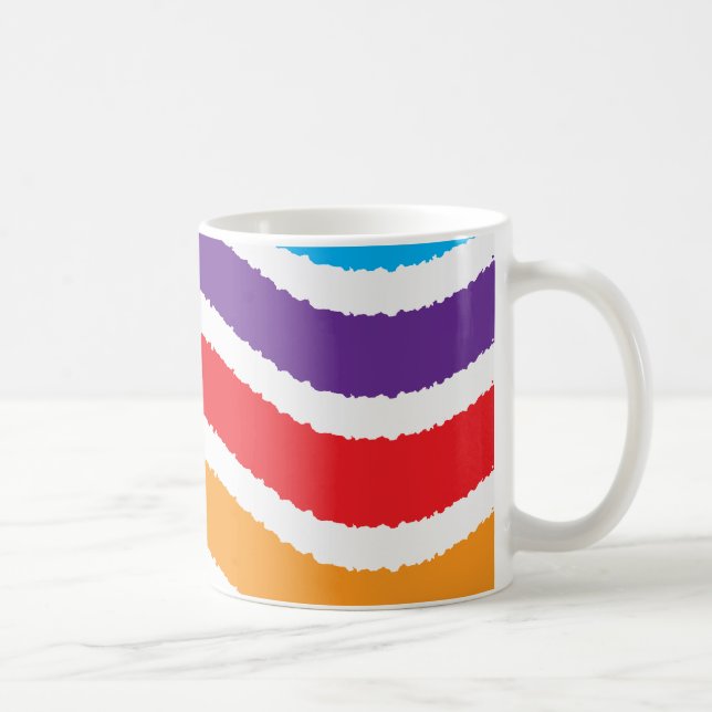 Colourful Custom Torn Paper Effect Coffee Mug (Right)