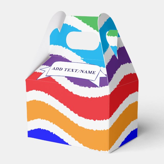 Colourful Custom Torn Paper Effect Favor Box (Front Side)