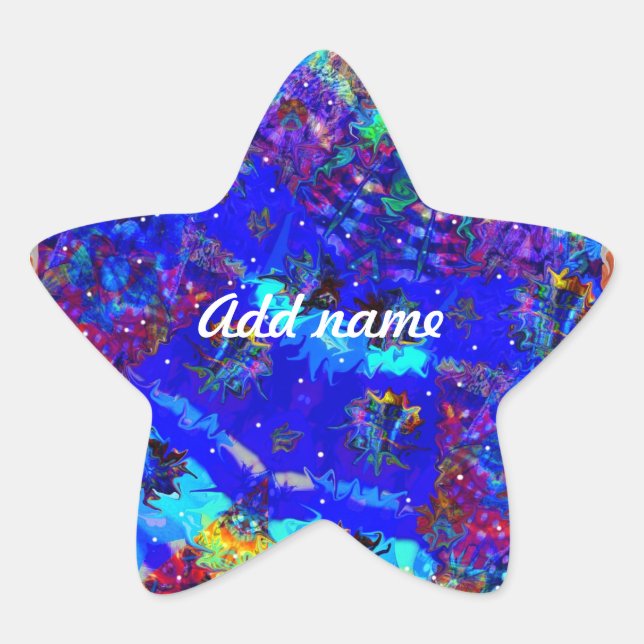 Colourful Customizable Abstract Art Star Sticker (Front)