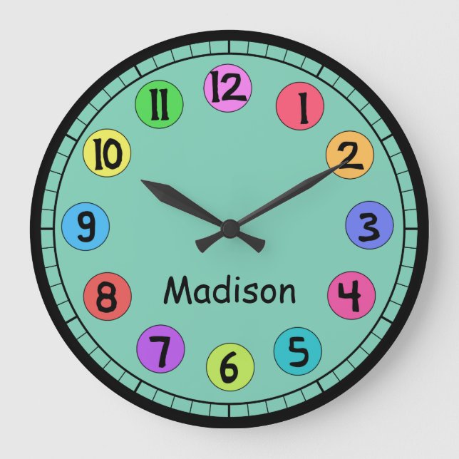 Colourful Customizable Big Number Clock (Front)