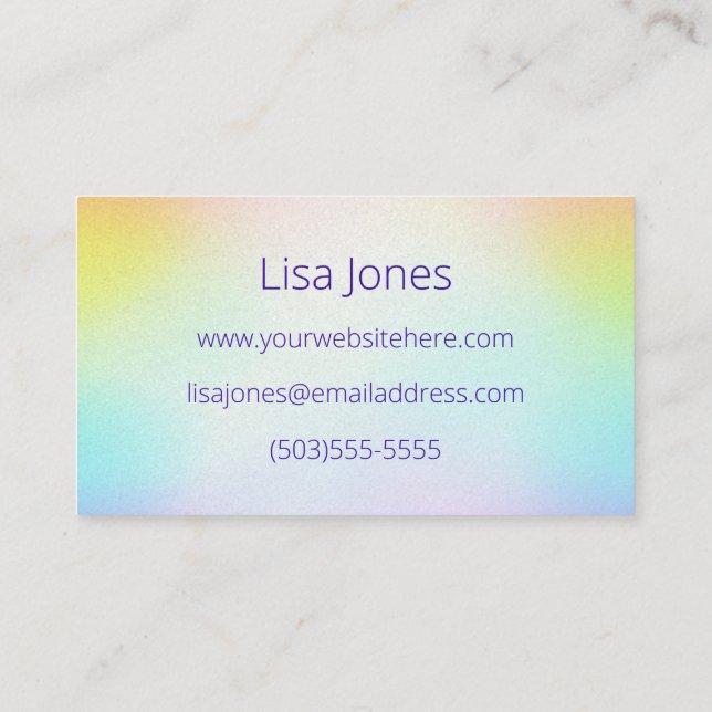 Colourful Customizable Business Card (Back)