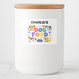 Colourful, Customizable Dog Food Storage Label