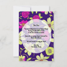 Colourful customizable floral Invitation Card