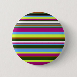 Colourful Customized Designer Stripe 2 Inch Round Button