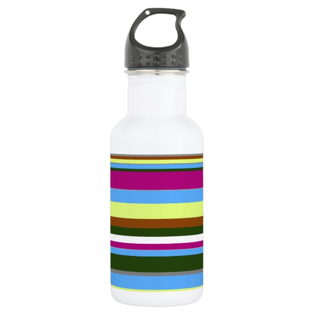 Colourful Customized Designer Stripe 532 Ml Water Bottle (Front)