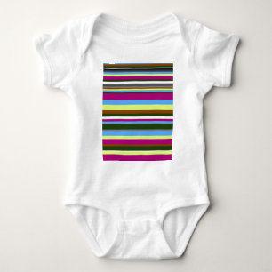 Colourful Customized Designer Stripe Baby Bodysuit
