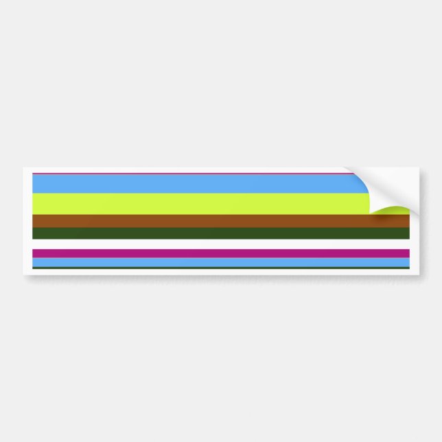 Colourful Customized Designer Stripe Bumper Sticker (Front)