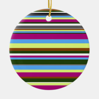 Colourful Customized Designer Stripe Ceramic Ornament