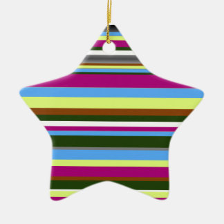 Colourful Customized Designer Stripe Ceramic Ornament