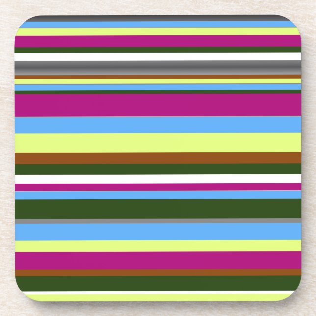 Colourful Customized Designer Stripe Coaster (Front)