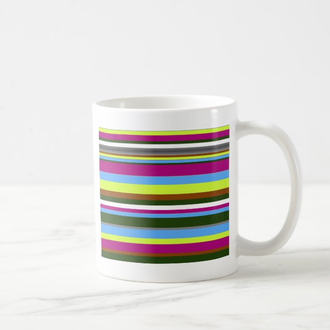 Colourful Customized Designer Stripe Coffee Mug (Right)