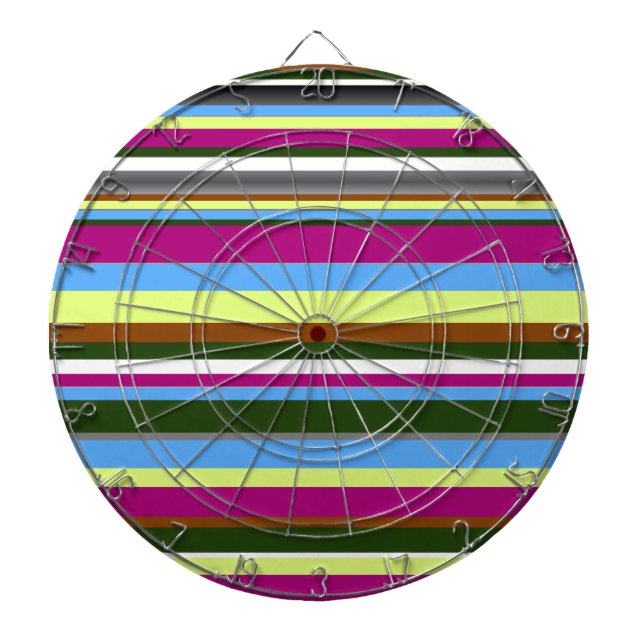 Colourful Customized Designer Stripe Dartboard (Front)