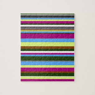 Colourful Customized Designer Stripe Jigsaw Puzzle