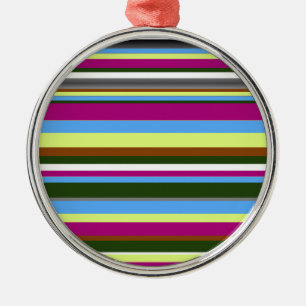 Colourful Customized Designer Stripe Metal Ornament