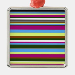 Colourful Customized Designer Stripe Metal Ornament