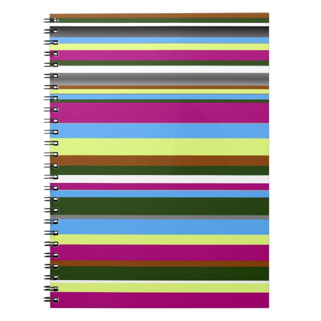 Colourful Customized Designer Stripe Notebook (Front)