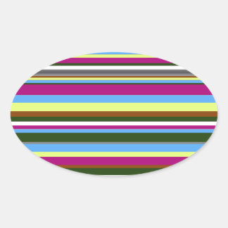 Colourful Customized Designer Stripe Oval Sticker