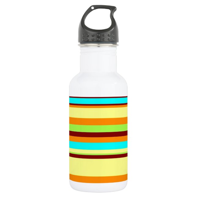 Colourful Customized Designer Stripe Pattern 532 Ml Water Bottle (Front)