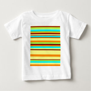 Colourful Customized Designer Stripe Pattern Baby T-Shirt