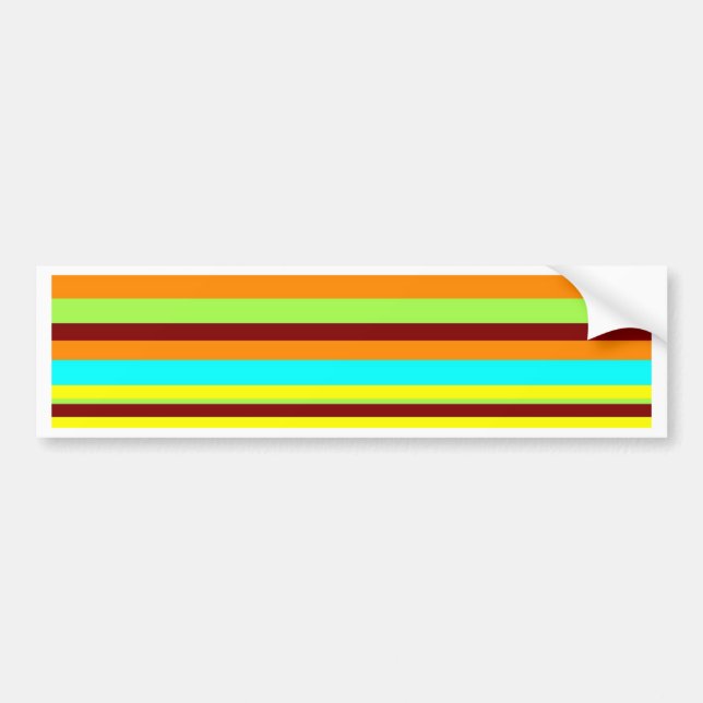 Colourful Customized Designer Stripe Pattern Bumper Sticker (Front)