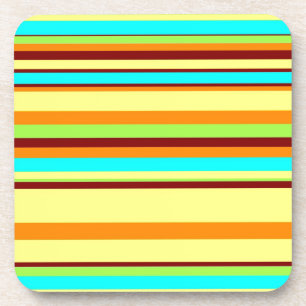 Colourful Customized Designer Stripe Pattern Coaster