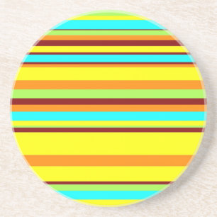 Colourful Customized Designer Stripe Pattern Coaster