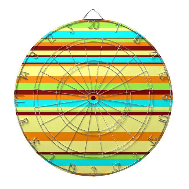 Colourful Customized Designer Stripe Pattern Dartboard (Front)