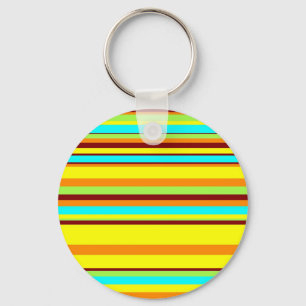 Colourful Customized Designer Stripe Pattern Keychain