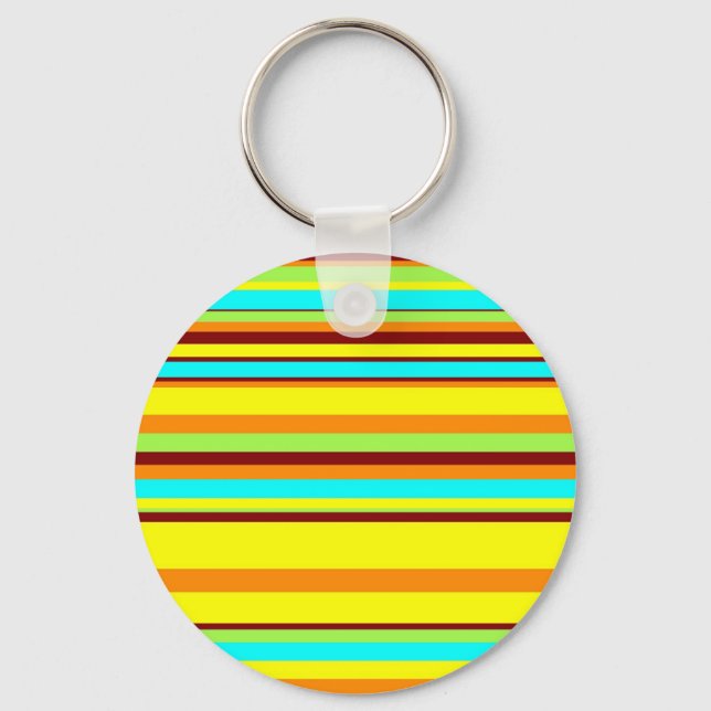 Colourful Customized Designer Stripe Pattern Keychain (Front)