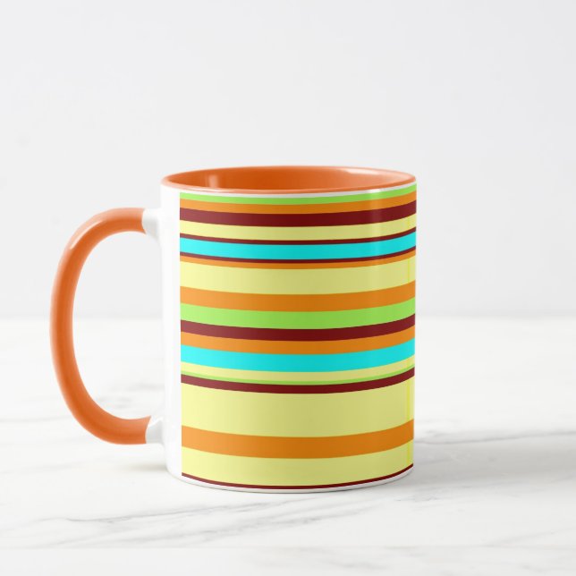 Colourful Customized Designer Stripe Pattern Mug (Left)