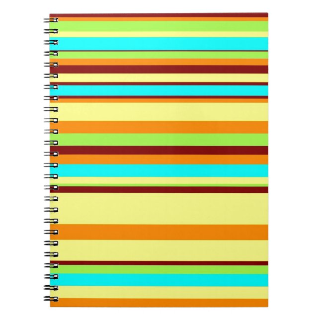 Colourful Customized Designer Stripe Pattern Notebook (Front)