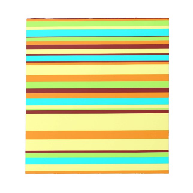 Colourful Customized Designer Stripe Pattern Notepad (Front)