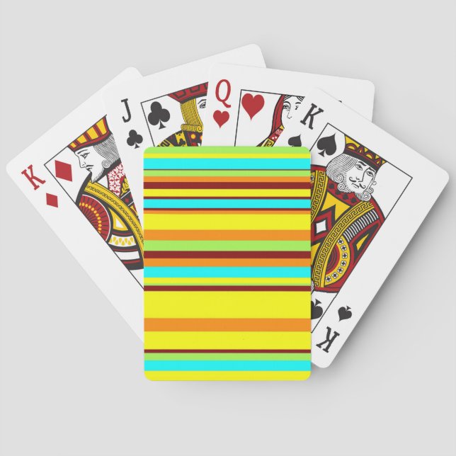 Colourful Customized Designer Stripe Pattern Playing Cards (Back)