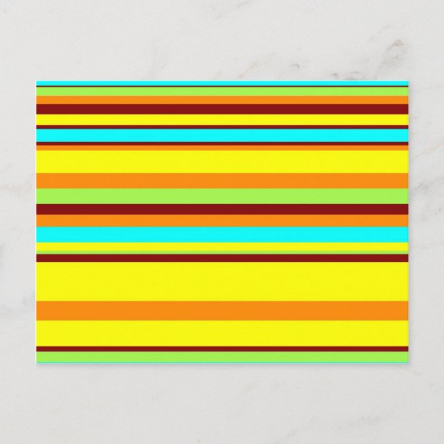 Colourful Customized Designer Stripe Pattern Postcard (Front)