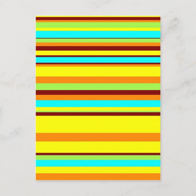 Colourful Customized Designer Stripe Pattern Postcard (Front)