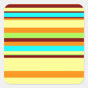 Colourful Customized Designer Stripe Pattern Square Sticker