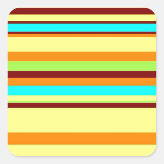 Colourful Customized Designer Stripe Pattern Square Sticker