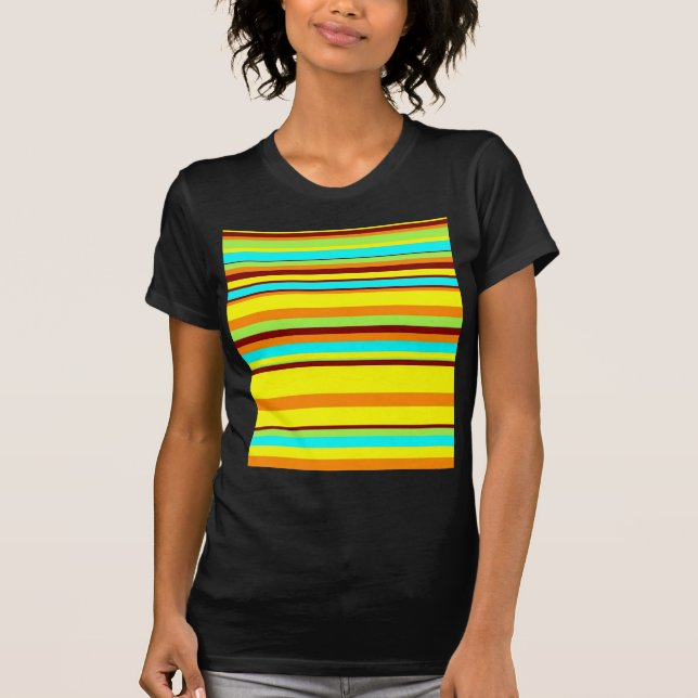 Colourful Customized Designer Stripe Pattern T-Shirt (Front)