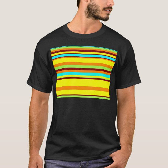 Colourful Customized Designer Stripe Pattern T-Shirt (Front)