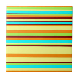 Colourful Customized Designer Stripe Pattern Tile