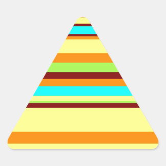 Colourful Customized Designer Stripe Pattern Triangle Sticker