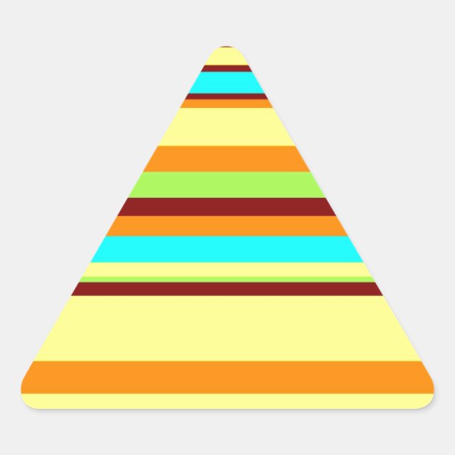 Colourful Customized Designer Stripe Pattern Triangle Sticker (Front)